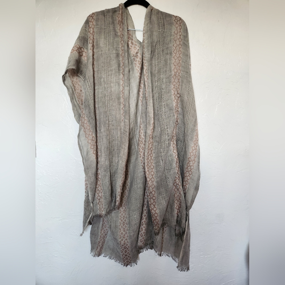 Gray and Light Brown Ligthweight Shawl/Wrap